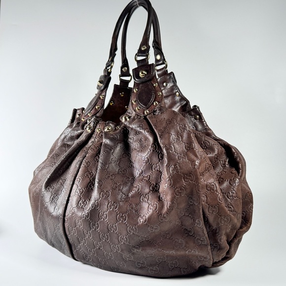 Gucci Guccissima Pelham Leather Studded Large Shoulder Bag - Picture 6 of 15